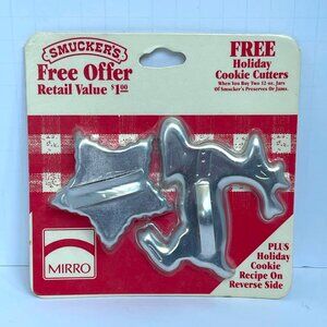Cooki Cutters Star Reindeer Smuckers Holiday Vintage NIP Mirro